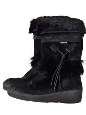 Tecnica Skandia Fur Boots Cowhide Goat Fur 9.5 40 Eskimo Ski Insulated Folk